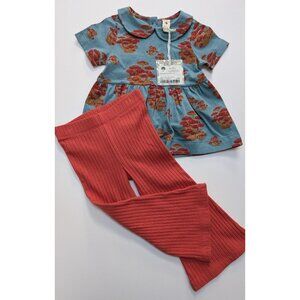 Red Mushroom Bunch Payton Set 18-24 Kate Quinn Organic Cotton Flares Top